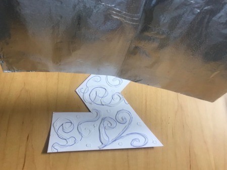 Foil Wrapped Cardboard Letter - place the foil over the letter