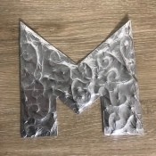 Foil Wrapped Cardboard Letter  - finished letter on wood background