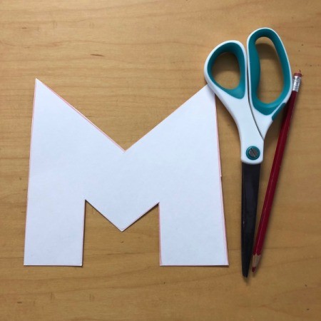 Foil Wrapped Cardboard Letter - cut it out