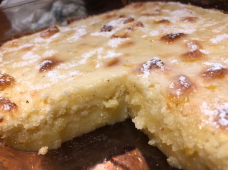 piece Cut from Lemon Everything Cake
