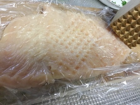 pounding chicken breast