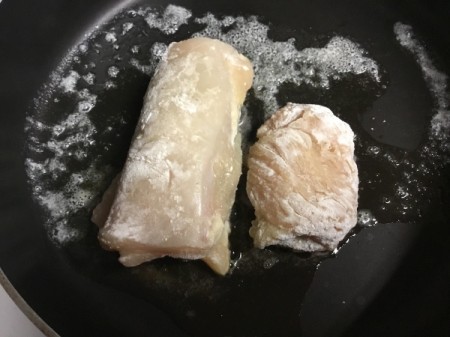 frying Herbed Chicken Rolls