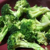 Blanched broccoli, ready for adding to a meal.