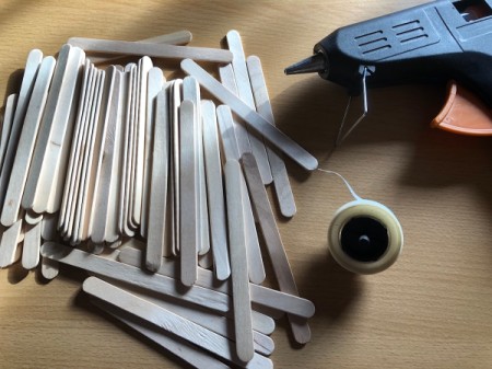 Popsicle Stick Geometric Sculpture - supplies