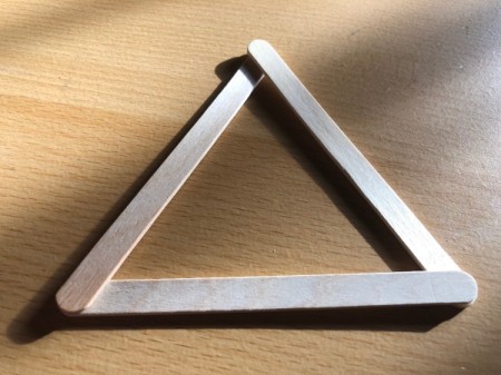 Popsicle Stick Geometric Sculpture - quickly adjust to make a perfect triangle