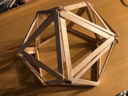 Popsicle Stick Geometric Sculpture - you now have the main first dome and the belt