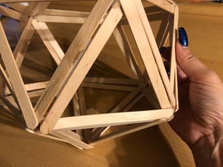 Popsicle Stick Geometric Sculpture - glue on the bottom dome