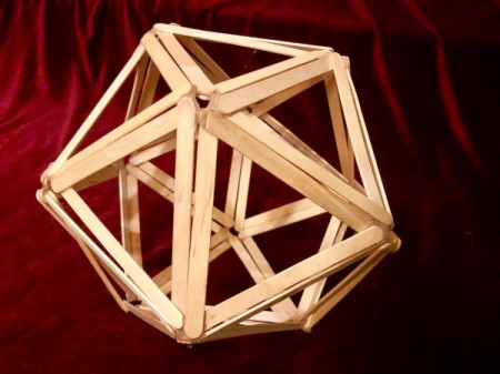 Popsicle Stick Geometric Sculpture - you now have a 20 sided structure