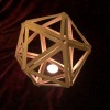 Popsicle Stick Geometric Sculpture - with LED votive in bottom