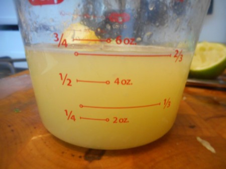 Lemon Lime juice in measuring cup