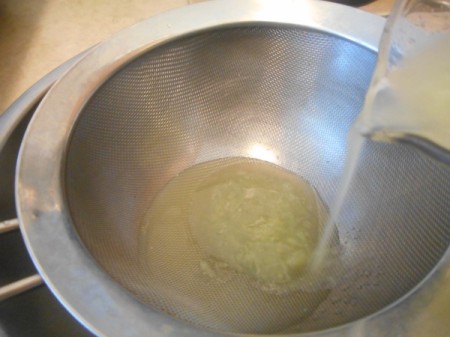 straining Lemon Lime juice