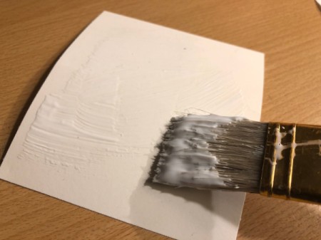 Personalized Decoupaged Napkin Coasters - apply Mod Podge to cardstock square