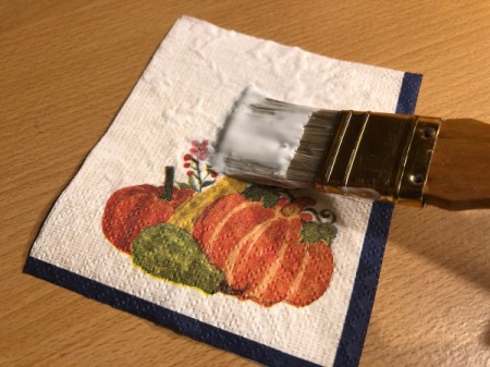 Personalized Decoupaged Napkin Coasters - cover the napkin with another layer of Mod Podge