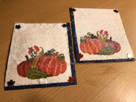 Personalized Decoupaged Napkin Coasters - allow to dry overnight until firm