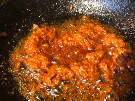 cooking Chorizo in pan