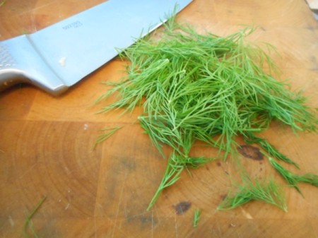 chopping dill