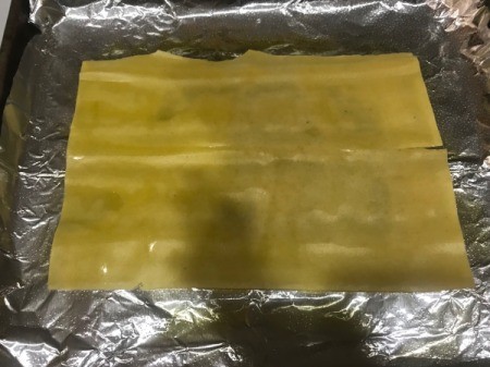 Flat Lasagne on foil