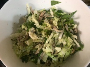 bowl of Vietnamese Chicken and Cabbage Salad