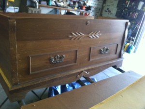 Determining the Age of a Murphy Cedar Chest - chest in the garage