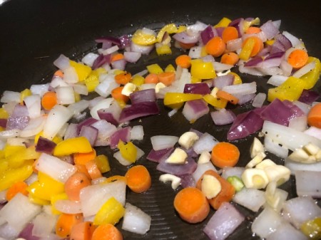garlic added to veggies
