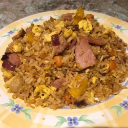 Fried Rice from Leftovers on plate