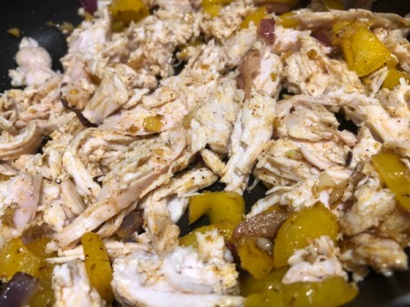 adding turkey to pan