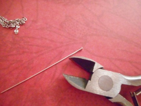 Broken Chain Earrings - cut the head off a thin head pin