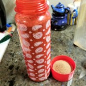 A drink bottle being used for hot cereal.