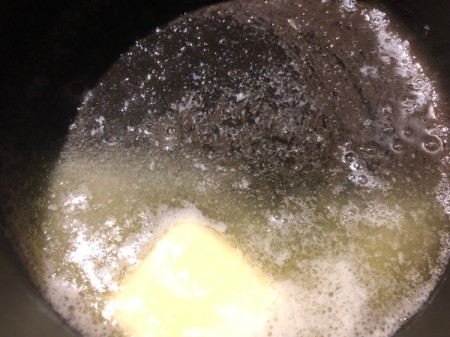 melting butter in sauce pan