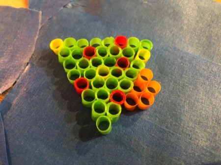 Fused Plastic Straw Ornament - finish the shape and fusing, put iron away