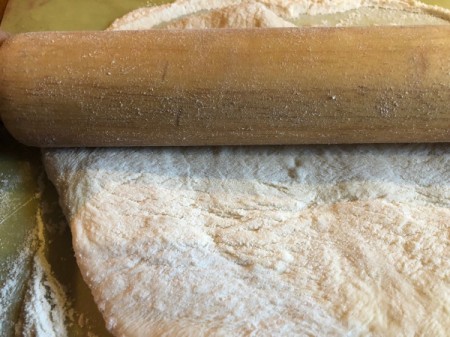 rolling out dough