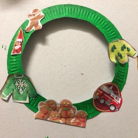 Kids' Cutout Paper Wreath - staggered images attached