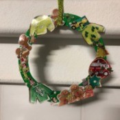 Kids' Cutout Paper Wreath - hanging on wall