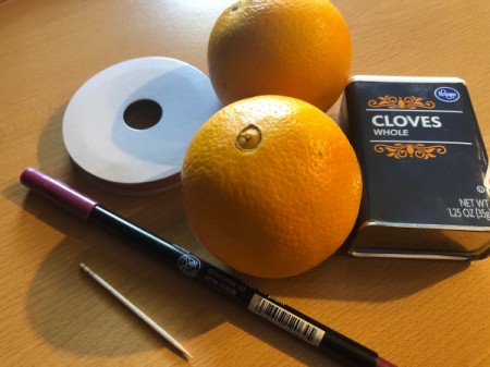 How to Make Orange Clove Pomanders - supplies