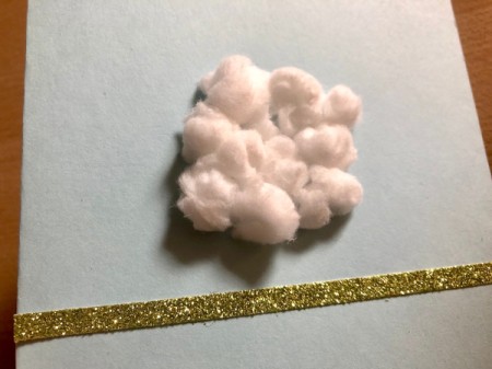 Puffy "Fleece Navidad" Card - continue to create the body of the sheep, stopping above the green line