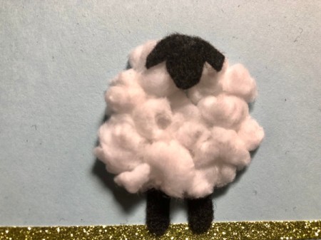 Puffy "Fleece Navidad" Card - cut into a T shape and round to create the head and ears