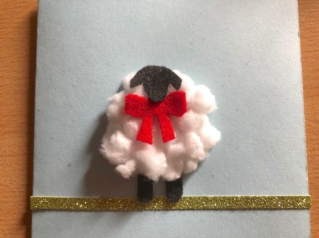 Puffy "Fleece Navidad" Card - attach the head so that it slightly overlaps the bow