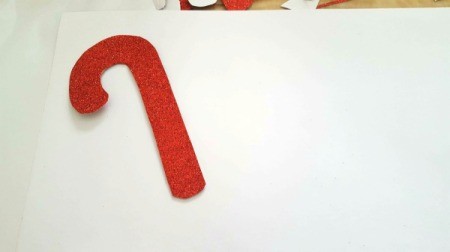 Sparkling Paper Ornaments - red candy cane