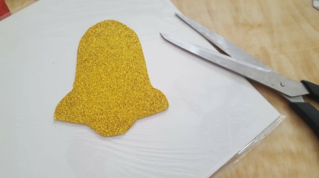 Sparkling Paper Ornaments - gold bell