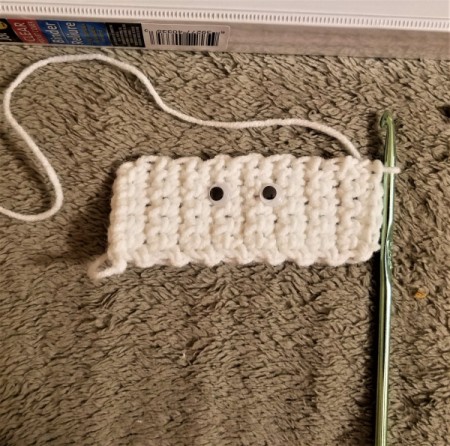 Crochet Marshmallow Key Ring Fob - glue on the eyes