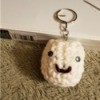 Crochet Marshmallow Key Ring Fob - done