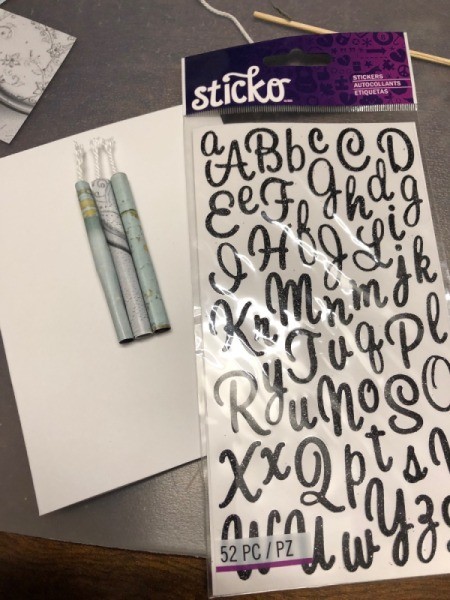 Make a Wish Candle Birthday Card - use alphabet stickers to write message