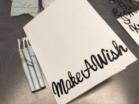 Make a Wish Candle Birthday Card - all stickers applied