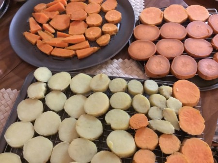 cut Sweet Potatoes and Yams