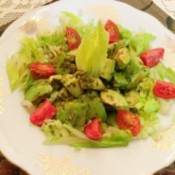 bowl of Tarragon Soy Avocado on lettuce