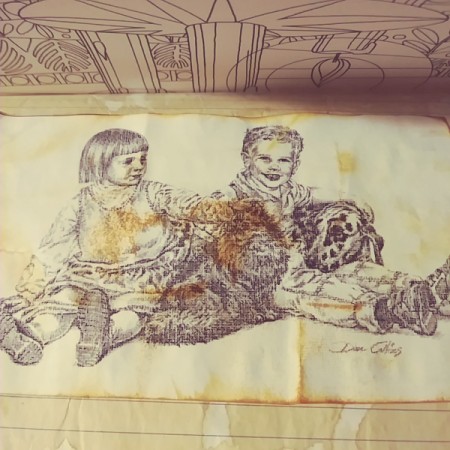 Distressing Paper with an Ink Pad - glue to background paper if desired or into journal