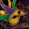 Mardi Gras beads and mask