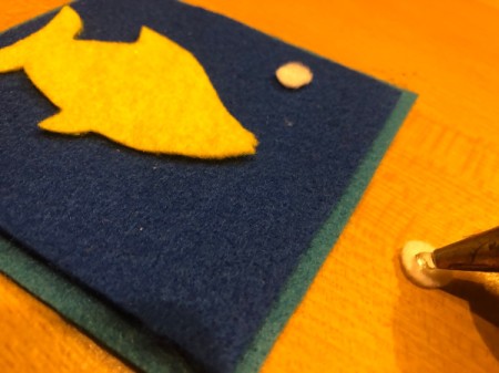 Children's Soft Puzzle - hot glue design pieces to the background square