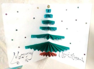 Christmas Tree Pop-up Card - inside of finished card with greeting added