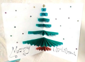 Christmas Tree Pop-up Card -  inside of finished card with greeting added